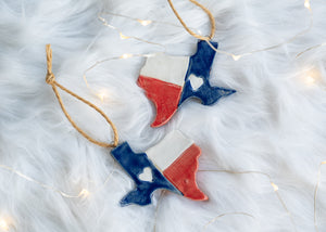 Texas Love Flag Double Sided Ornament