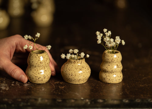 Speckled Bud Vases