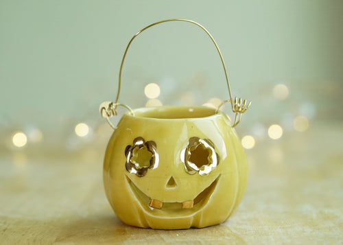 Jack O'Lantern Candle votive holder - Sunny Yellow