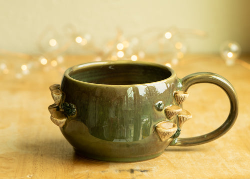 Green Shelf Mushroom Mug