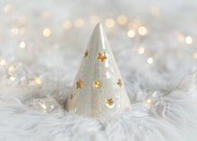 Load image into Gallery viewer, Hand thrown Christmas Tree - White - Small - Mother of Pearl