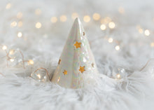 Load image into Gallery viewer, Hand thrown Christmas Tree - White - Small - Mother of Pearl