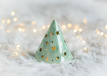 Load image into Gallery viewer, Hand thrown Christmas Tree - Green - MED - GOLD