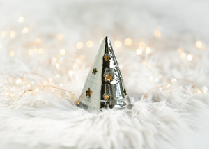 Hand thrown Christmas Tree - Metallic Black - Small